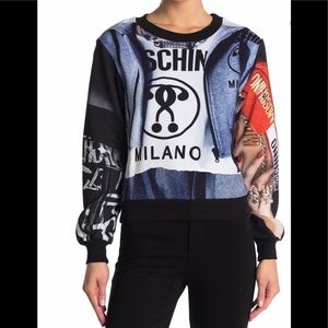 Moschino multi graphic knit pullover xs